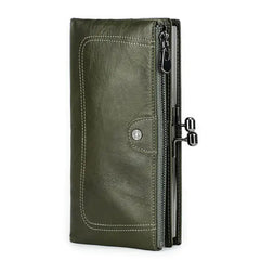 High-End Anti-Theft Leather Bifold Wallet for Women