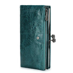 High-End Anti-Theft Leather Bifold Wallet for Women