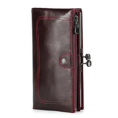 High-End Anti-Theft Leather Bifold Wallet for Women