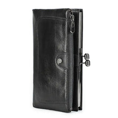 High-End Anti-Theft Leather Bifold Wallet for Women
