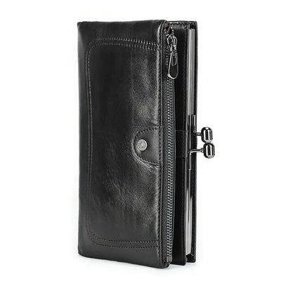 High-End Anti-Theft Leather Bifold Wallet for Women